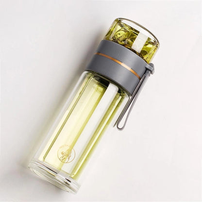Glass Tea Infuser Bottle - Gold & Black BEST SELLER