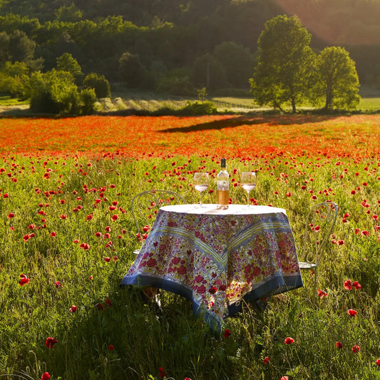 Jardin Red and Grey French Tablecloth