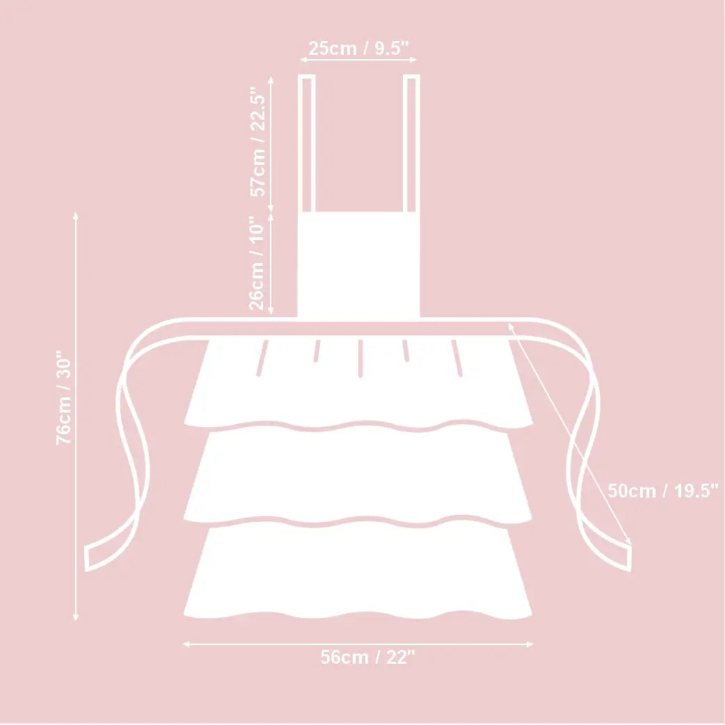 Handmade Floral Ruffle Ladies Apron