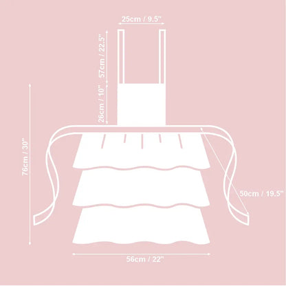 Handmade Floral Ruffle Ladies Apron