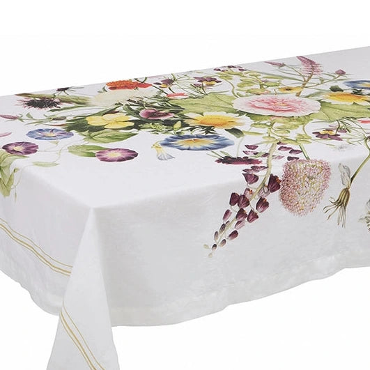 Luxury Linen Flower Garden Tablecloth