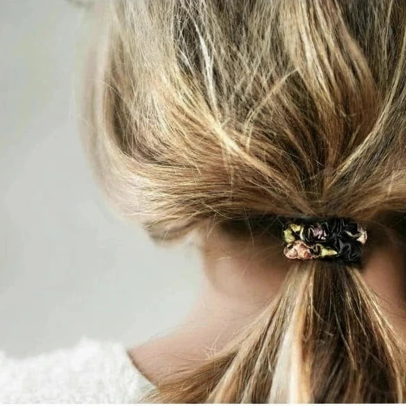 Ultra-Thin Pure Mulberry Silk Botanical Scrunchy Set