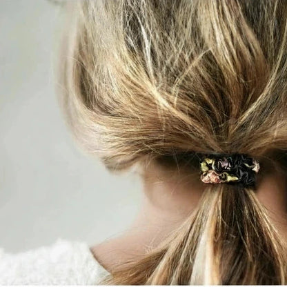 Ultra-Thin Pure Mulberry Silk Botanical Scrunchy Set